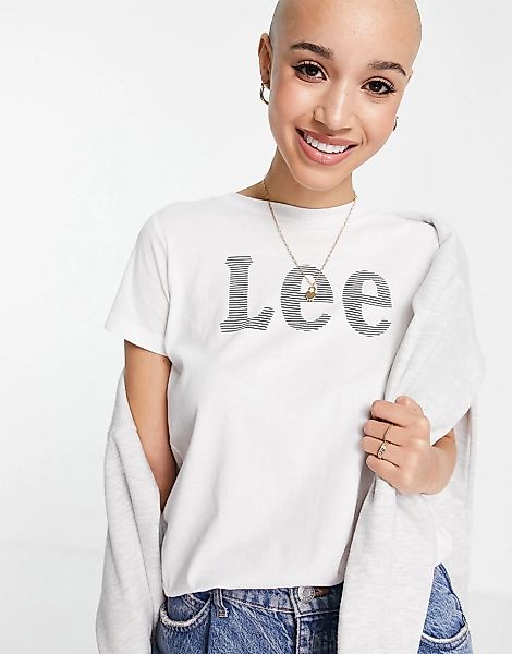 Lee Jeans – T-Shirt mit Logo vorne in Weiß günstig online kaufen