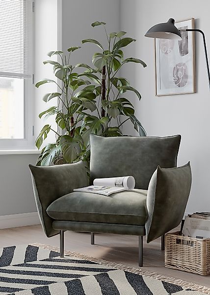 Home affaire Sessel "Stine Cocktailsessel" Besonderes Design durch Kissenop günstig online kaufen