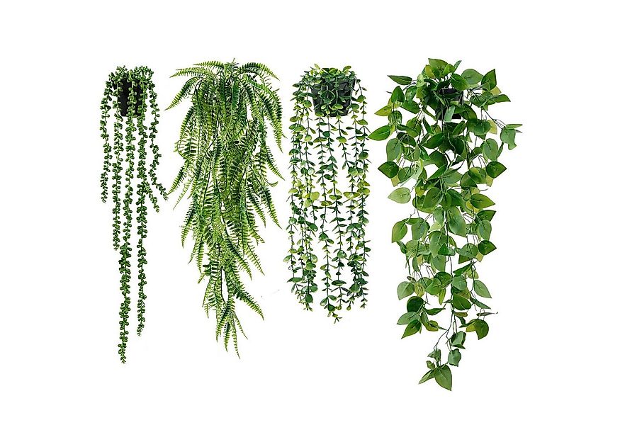 Kunstranke Kunstpflanze Set mit 4 künstlichen Hängepflanzen, Minicloss, für günstig online kaufen
