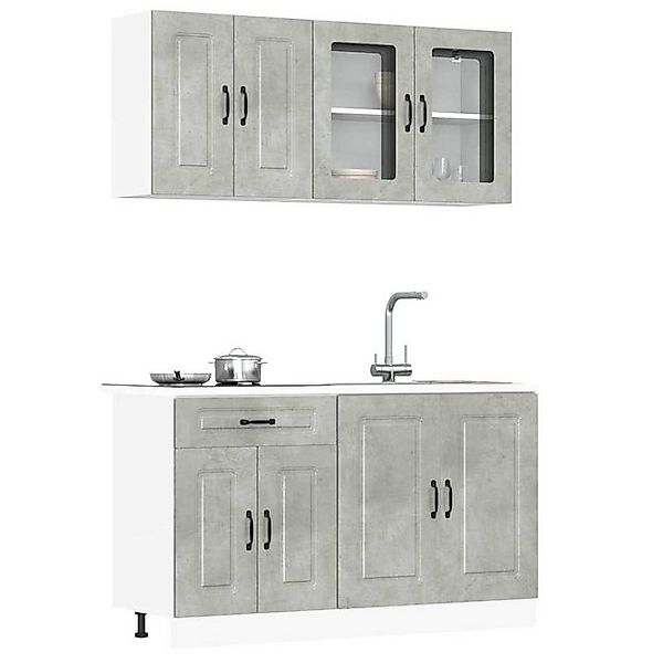 vidaXL Hängeschrank 4-tlg Küchenschrank-Set Kalmar Betongrau Holzwerkstoff günstig online kaufen