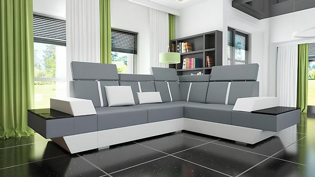 JVmoebel Ecksofa Design Ledersofa USB Wohnlandschaft Polster Sofa Ecksofa E günstig online kaufen