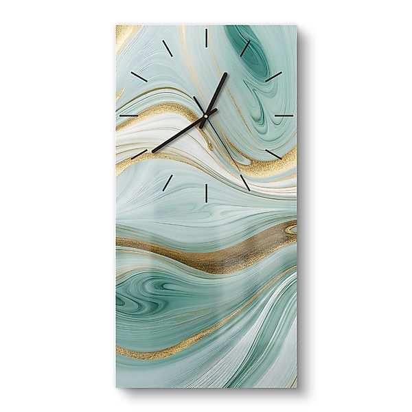 DEQORI Wanduhr 'Smaragdfarbene Wogen' (Glas Glasuhr günstig online kaufen