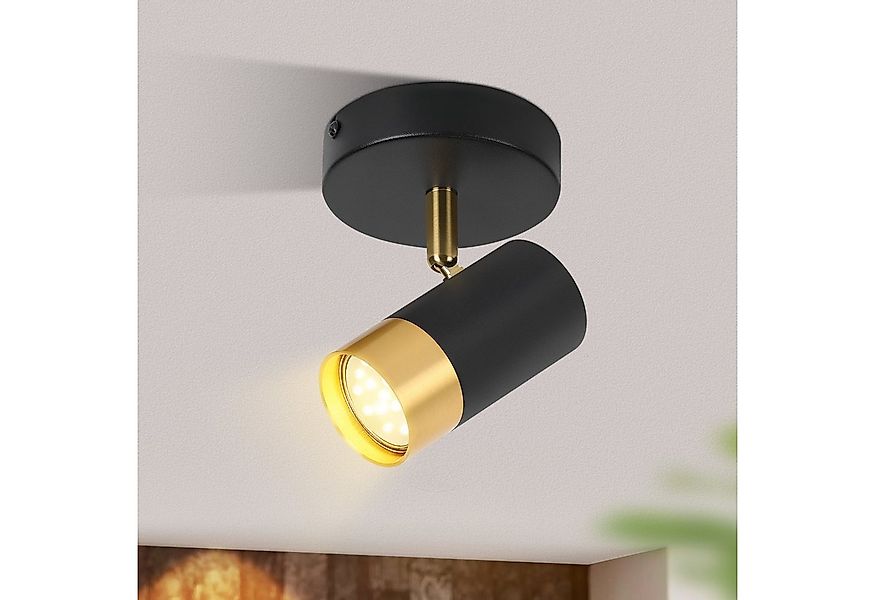 ZMH Deckenstrahler 1 Flammig Schwarzgold Retro Deckenlampe GU10 350° Drehba günstig online kaufen