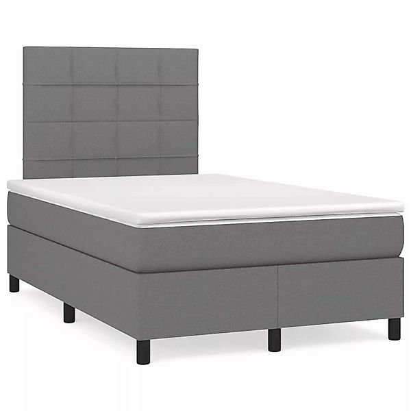 vidaXL Boxspringbett mit Matratze Dunkelgrau 120x200 cm Stoff1398549 günstig online kaufen