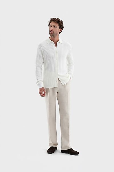 Strickhemd mit Streifen-Struktur aus Air Cotton günstig online kaufen
