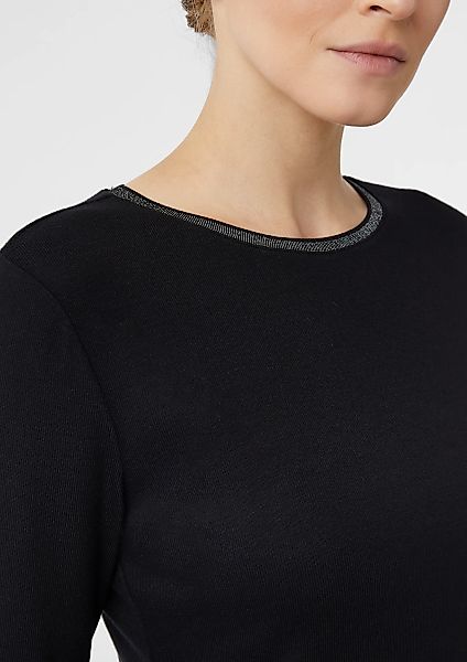 comma casual identity Longsleeve mit Glitzer-Rundhals günstig online kaufen