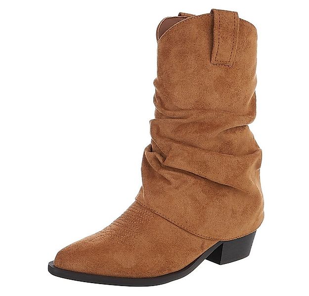 Ital-Design Elegante Damen-Stiefel mit Blockabsatz und einzigartigem Design günstig online kaufen