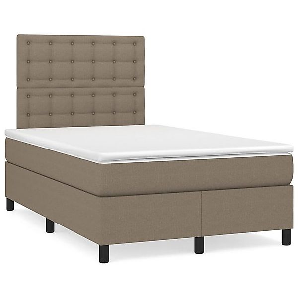 Vidaxl Boxspringbett Mit Matratze Taupe 120x200 Cm Stoff günstig online kaufen