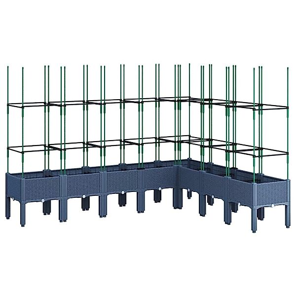 vidaXL Pflanzkübel mit Rankgitter Blaugrau 200x160x142,5 cm PP 367971 günstig online kaufen