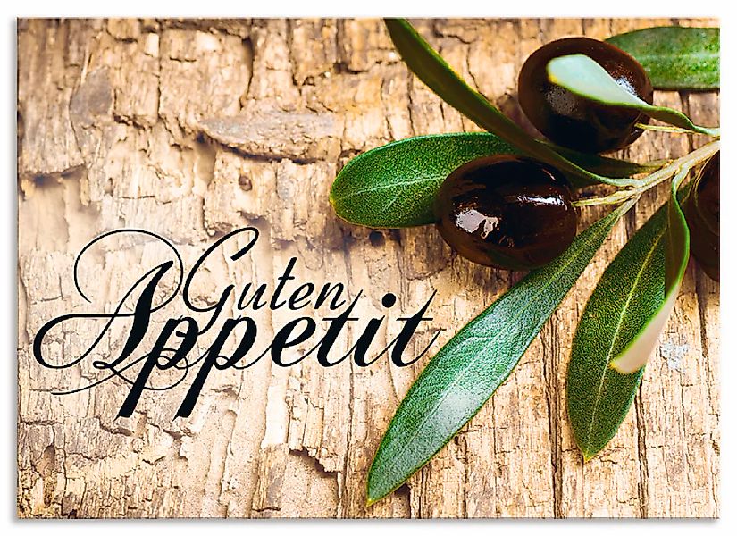 Artland Küchenrückwand "Oliven Guten Appetit" Alu Spritzschutz mit Klebeban günstig online kaufen