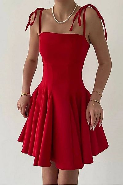 WOMAN VISION Minikleid Damen Prinzessin Rot Kleid mit dünnen Trägern und Fr günstig online kaufen