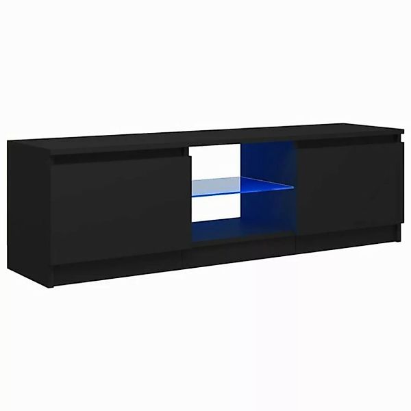 vidaXL TV-Schrank TV-Schrank mit LED Leuchten Schwarz 120x30x35,5 cm Lowboa günstig online kaufen