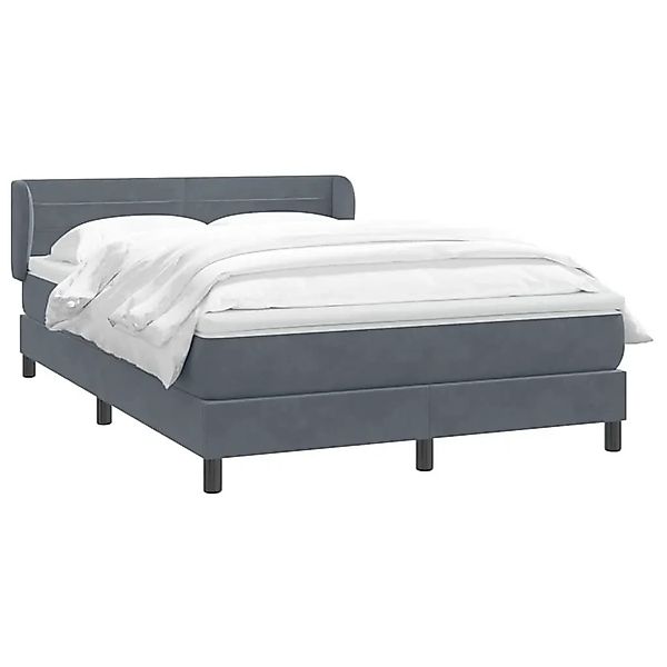 vidaXL Boxspringbett mit Matratze Dunkelgrau 160x220 cm Samt 3317656 günstig online kaufen