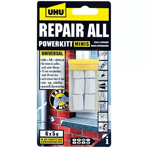 Uhu Repair All Powerkit Minis Universal Weiß 6 x 5 g günstig online kaufen