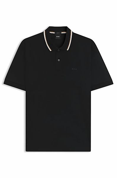 BOSS Poloshirt "Penrose 38" aus Baumwolle mit gestreiftem Kragen, slim fit günstig online kaufen