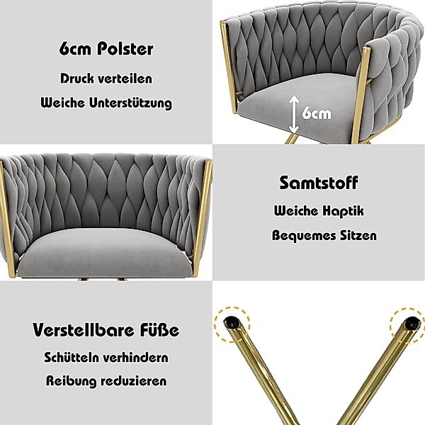 OKWISH Esszimmerstuhl 360°-Drehfunktion (Polsterstuhl, Wohnzimmerstuhl, Küc günstig online kaufen
