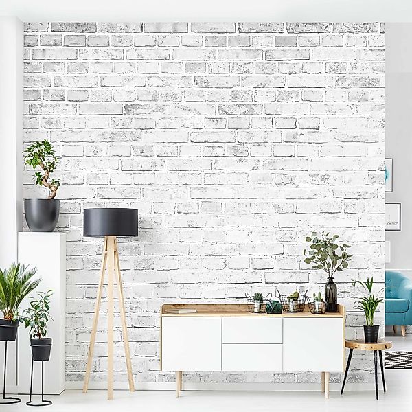 Bilderdepot24 Vliestapete Beton Weiße Backstein Mauer günstig online kaufen