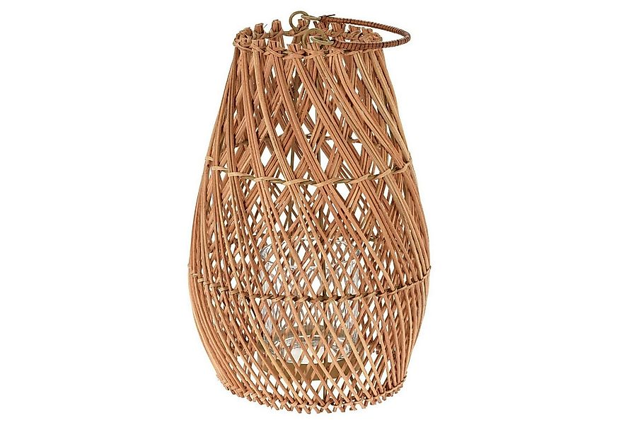 Windlicht MELINA, Braun, Ø 20 cm, H 30 cm, Rattan, Schilf, (1 St), mit Glas günstig online kaufen