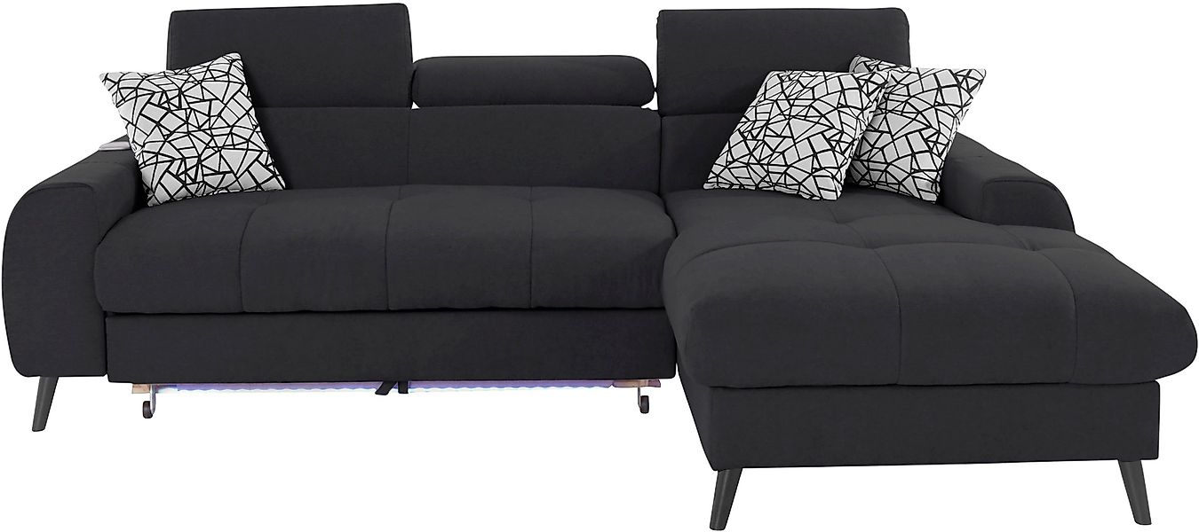 COTTA Ecksofa "Mia L-Form mit 3 Zierkissen", wahlweise mit Bettfunktion, Be günstig online kaufen