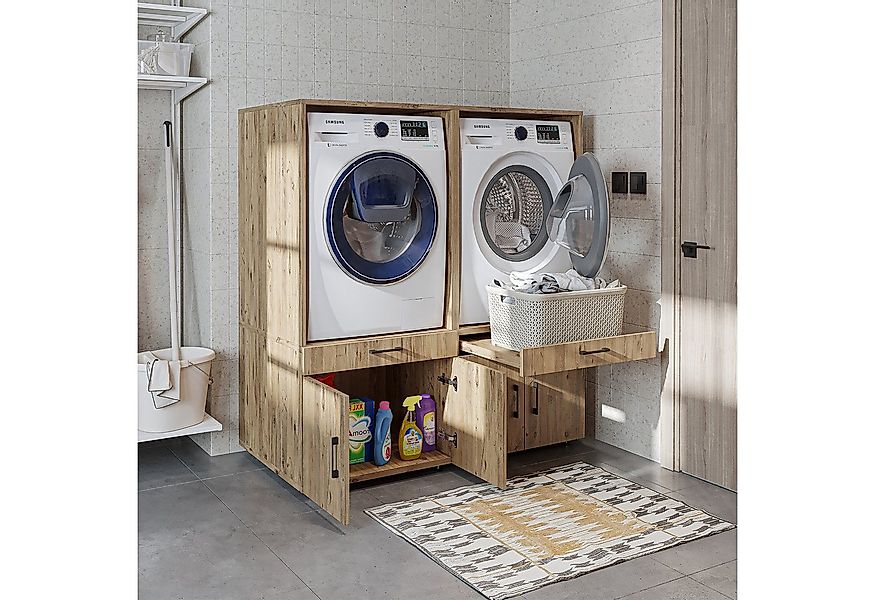 Roomart Waschmaschinenumbauschrank (Waschmaschinenschrank mit Schublade Übe günstig online kaufen