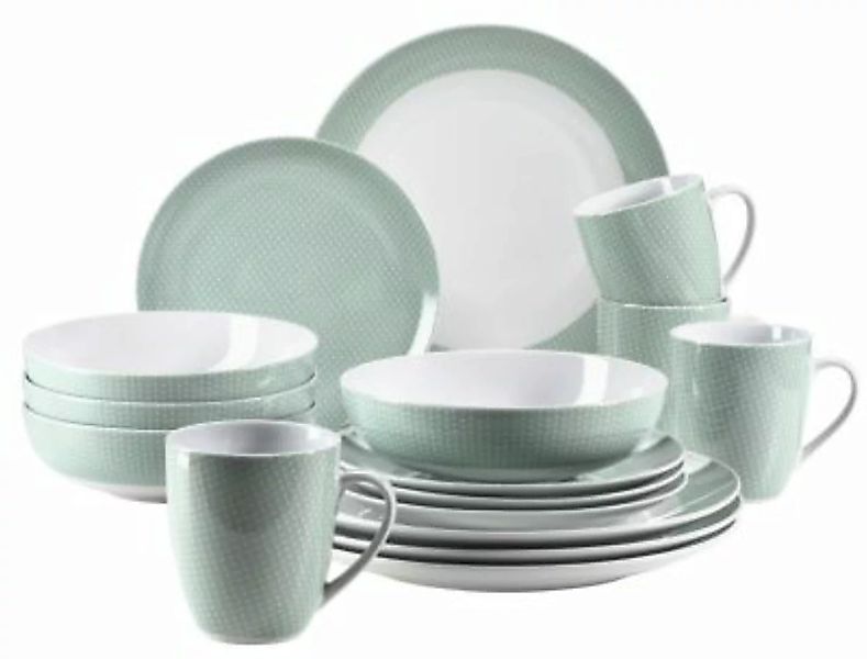 MÄSER Kitchen Time II Geschirr-Set, Porzellan grün günstig online kaufen