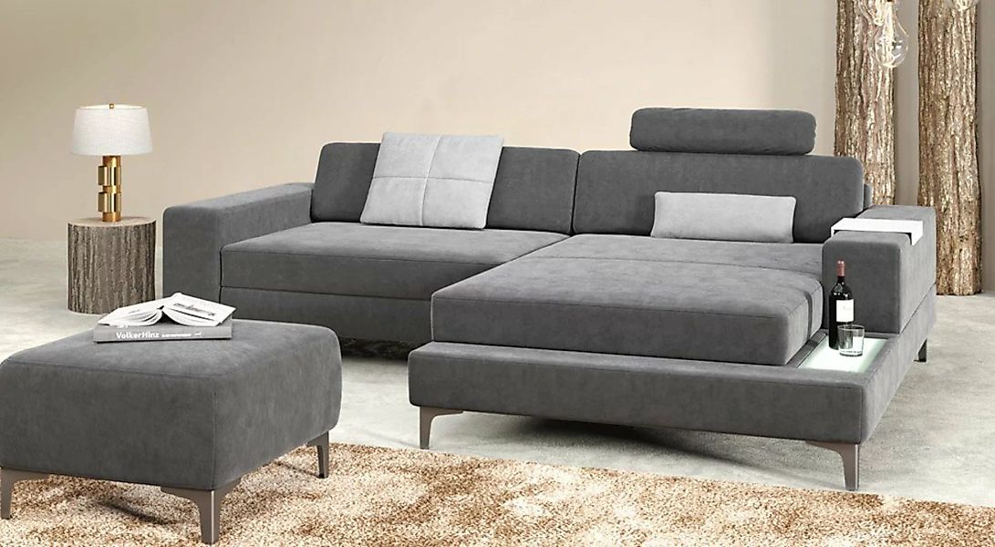 BULLHOFF Ecksofa Designsofa Ecksofa »MÜNCHEN IV« Eckcouch L-Form Sofa LED C günstig online kaufen