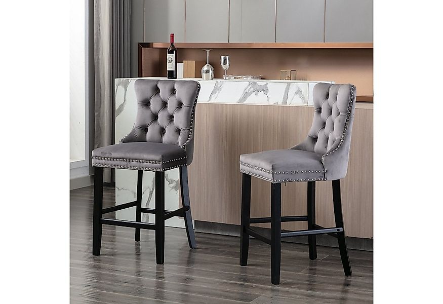 Fanttik Barhocker Moderne Barhocker 2er Set,Esszimmerstühle mit Tuftedekora günstig online kaufen