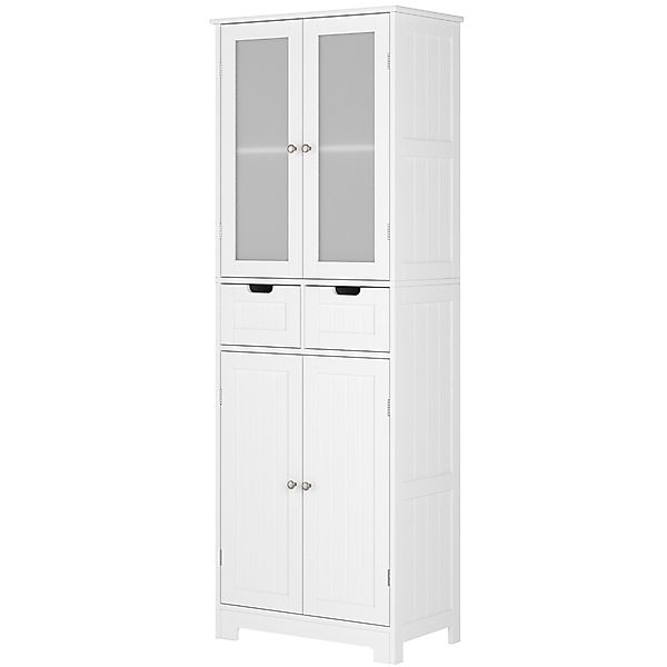 HOMECHO Hochschrank Badschrank mit 4 Türen 2 Schubladen für Küche, Bad, Wei günstig online kaufen