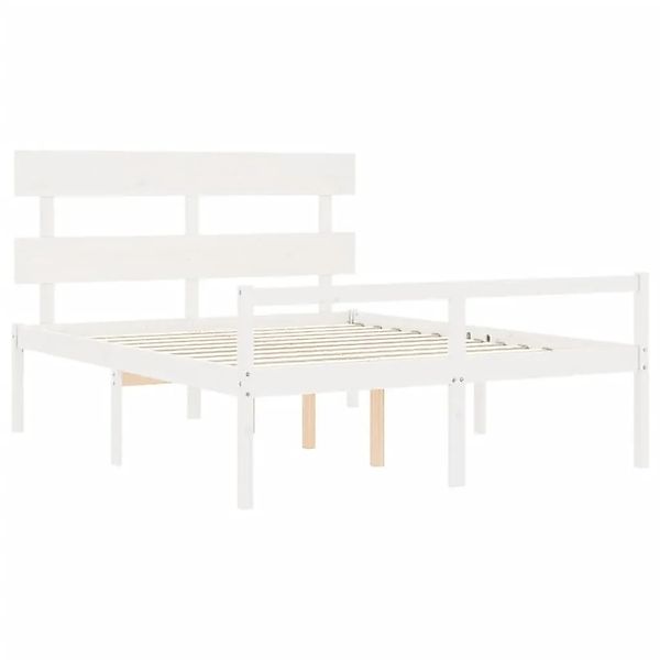vidaXL Seniorenbett mit Kopfteil 160x200 cm Weiß Massivholz 3195362 günstig online kaufen