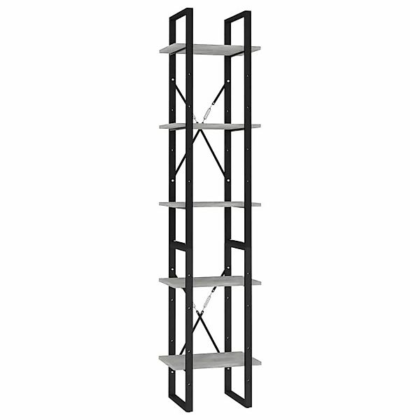 Bücherregal 5 Fecher Betongrau 40x30x175 Cm Spanplatte günstig online kaufen