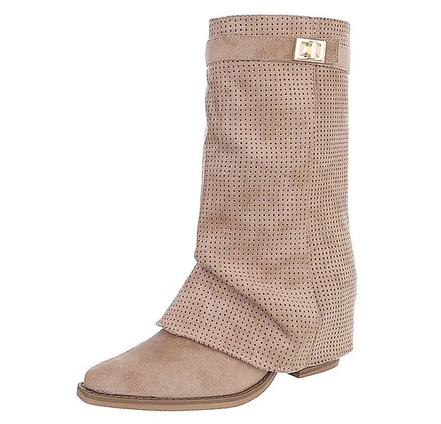 Ital-Design Eleganter perforierter Boot mit Riegelverschluss für Damen West günstig online kaufen