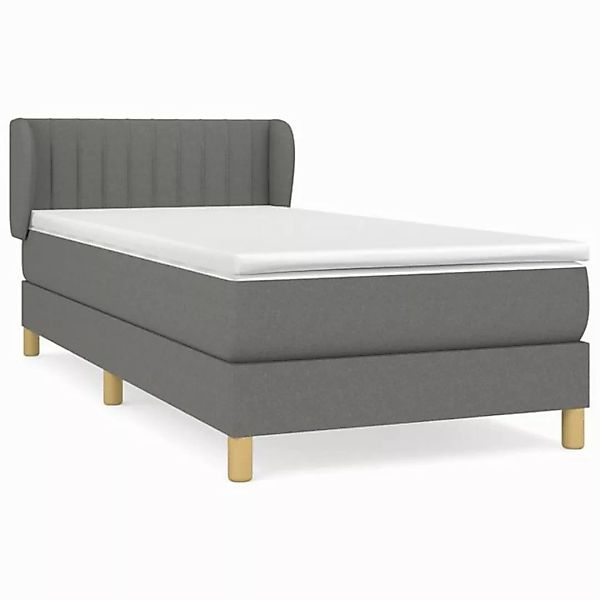 vidaXL Boxspringbett Boxspringbett mit Matratze Dunkelgrau 80x200 cm Stoff günstig online kaufen