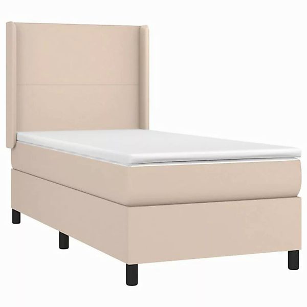 vidaXL Bett Boxspringbett mit Matratze Cappuccino-Braun 80x200cm Kunstleder günstig online kaufen