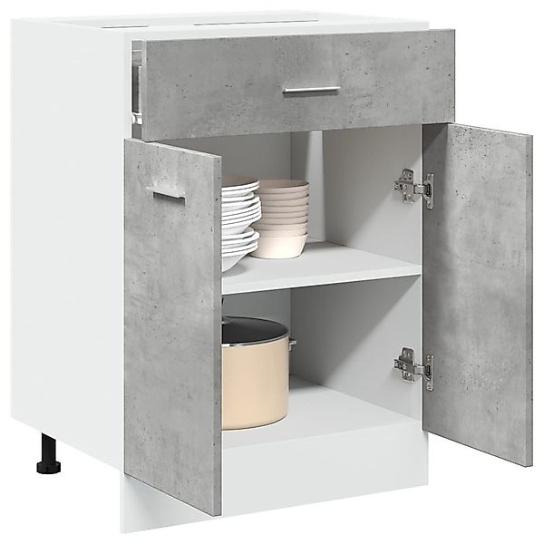 vidaXL Unterschrank Schubunterschrank Küchenschrank Betongrau 60x46x81,5 günstig online kaufen