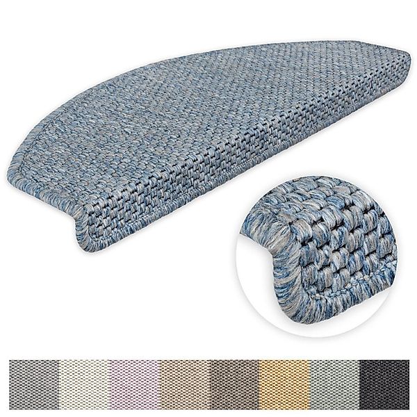 Metzker® Stufenmatte Stufenmatte Göteborg Halbrund Aquablau günstig online kaufen