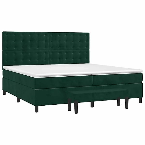 vidaXL Boxspringbett mit Matratze Dunkelgrün 200x200 cm Samt 3138106 günstig online kaufen