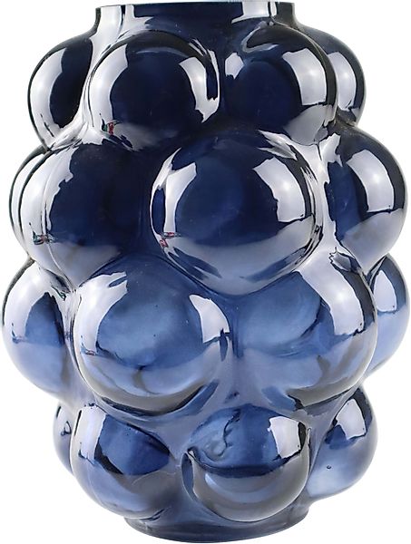 AM Design Dekovase "Vase aus blauem Glas", mit verspieltem Punktedesign günstig online kaufen