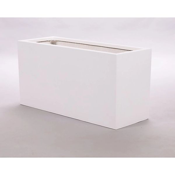 Elegant Einrichten Pflanzkübel Fiberglas Rechteckig 84x30x40cm Perlmutt-Wei günstig online kaufen