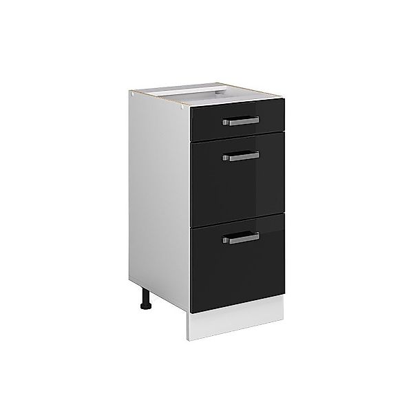 Vicco Schranksystem R-Line, Schwarz Hochglanz/Weiß, 40cm günstig online kaufen