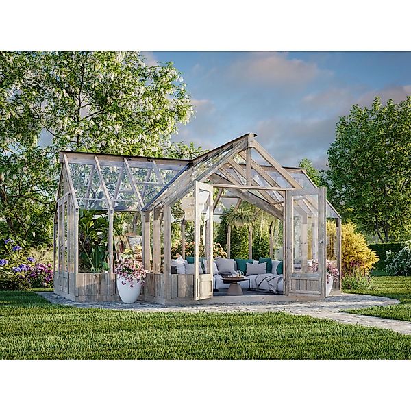 Palmako Gewächshaus Emilia 19 Grau 19,1 m² günstig online kaufen