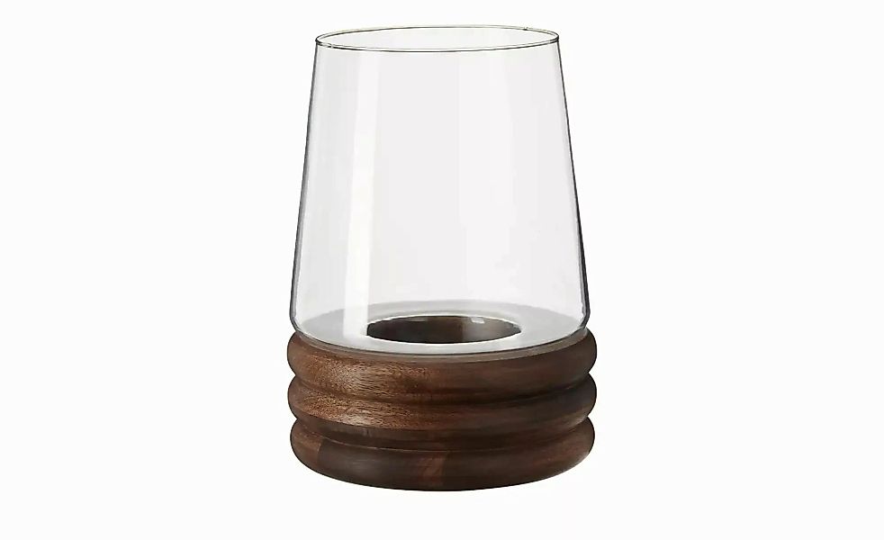HOME STORY Windlicht   ¦ holzfarben ¦ Holz,Glas ¦ Maße (cm): H: 27,5  Ø: 18 günstig online kaufen