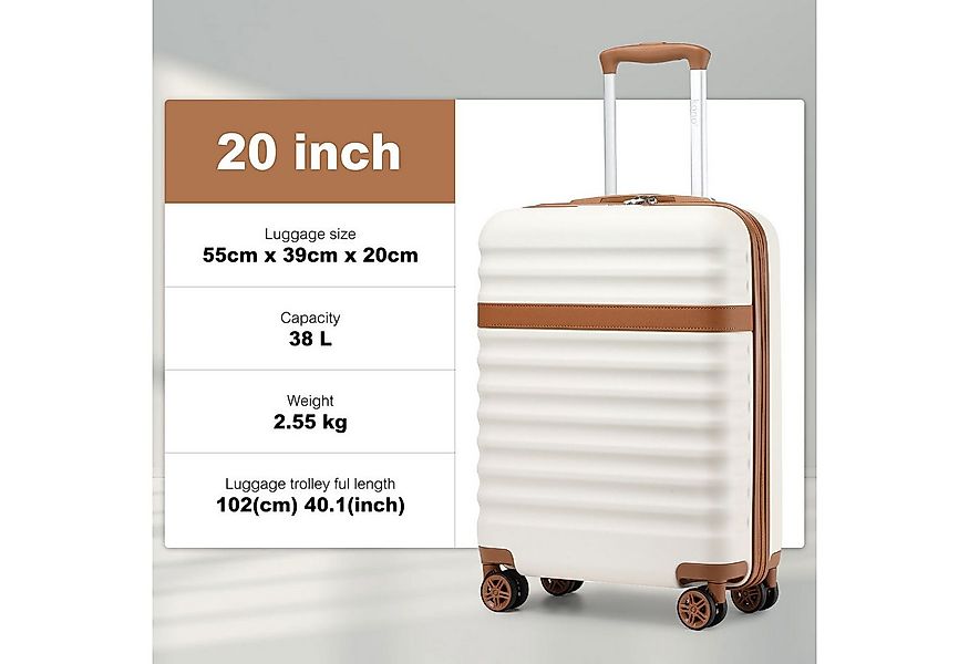 KONO Kofferset, Hartschalenkoffer (55/65/75 cm)+20L Kabinenrucksack (40x20x günstig online kaufen