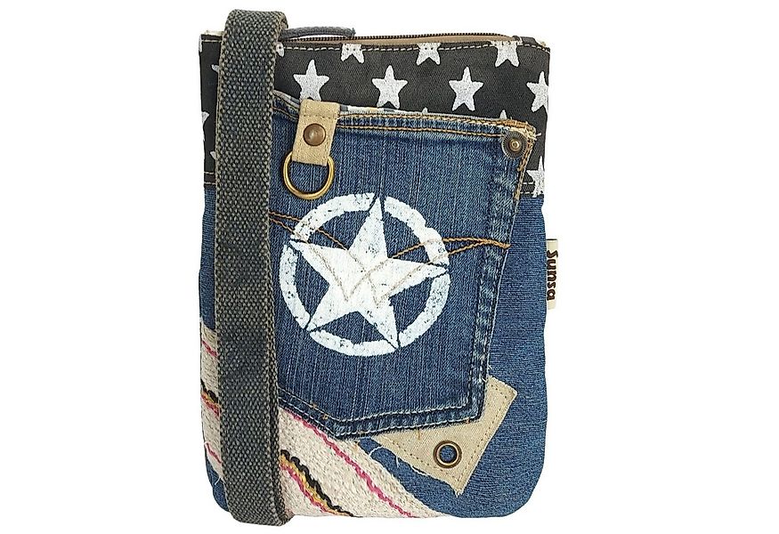Sunsa Umhängetasche Nachhaltige Canvas Umhängetasche. Recycelte Jeans Cross günstig online kaufen
