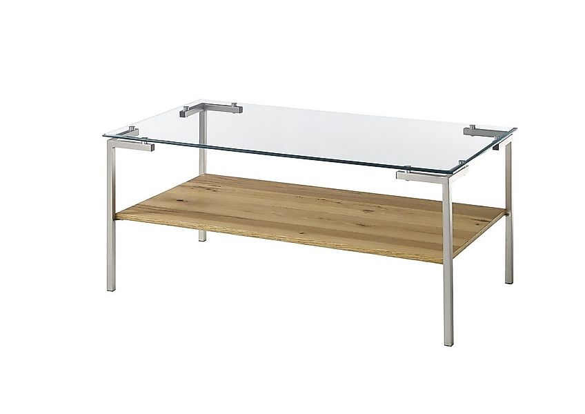 MCA furniture Couchtisch aus Glas, Metall in holzfarben (BxHxT: 110x46x60 c günstig online kaufen