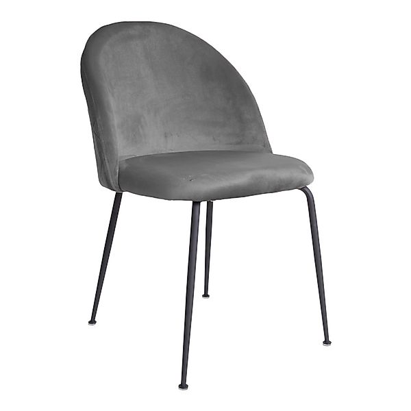 ebuy24 Geles Esszimmerstuhl Grau Velour Schwarze Beine günstig online kaufen