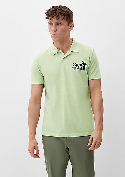 s.Oliver Kurzarmshirt Meliertes Poloshirt günstig online kaufen