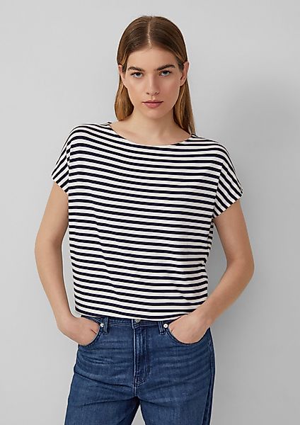 s.Oliver Shirttop Fließendes Jersey-Shirt mit überschnittenen günstig online kaufen