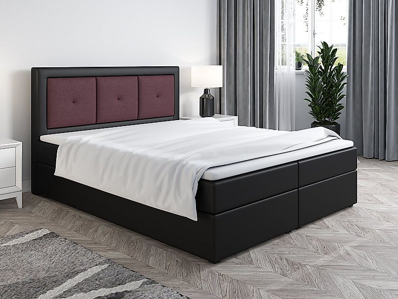 Fun Möbel Boxspringbett Schlafzimmerbett MILES (in Kunstleder (Soft) oder K günstig online kaufen