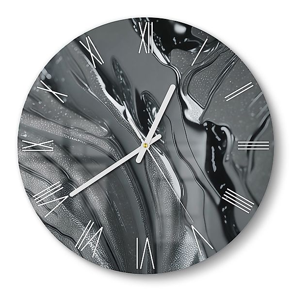 DEQORI Wanduhr 'Metallische Flusslinien' (Glas Glasuhr günstig online kaufen