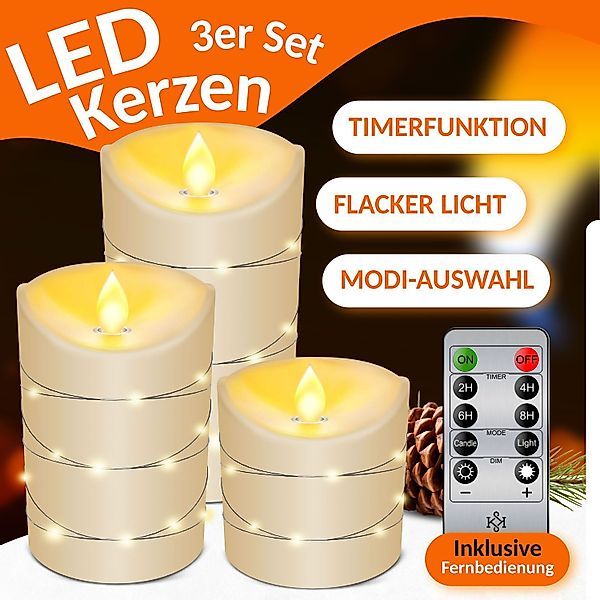 KESSER LED-Kerze, flammenlose & flackernde Kerze günstig online kaufen